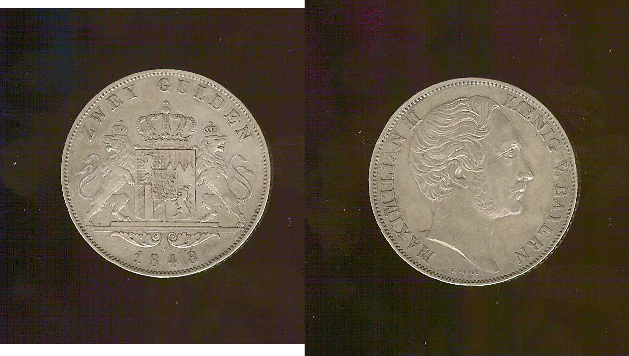 Germany Baveria 2 gulden 1848 EF+